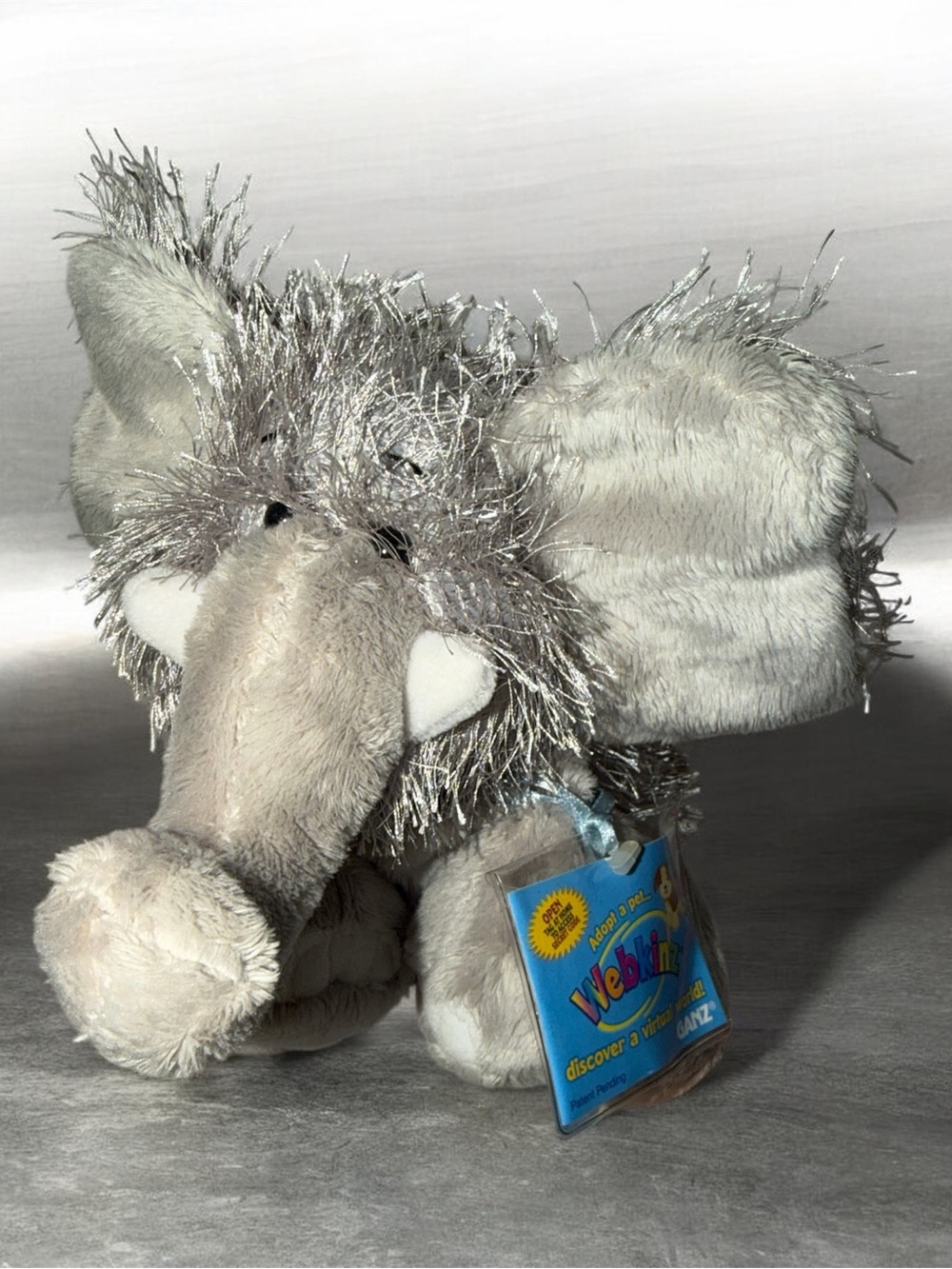 Ganz Webkinz Silver Plush Elephant With Code